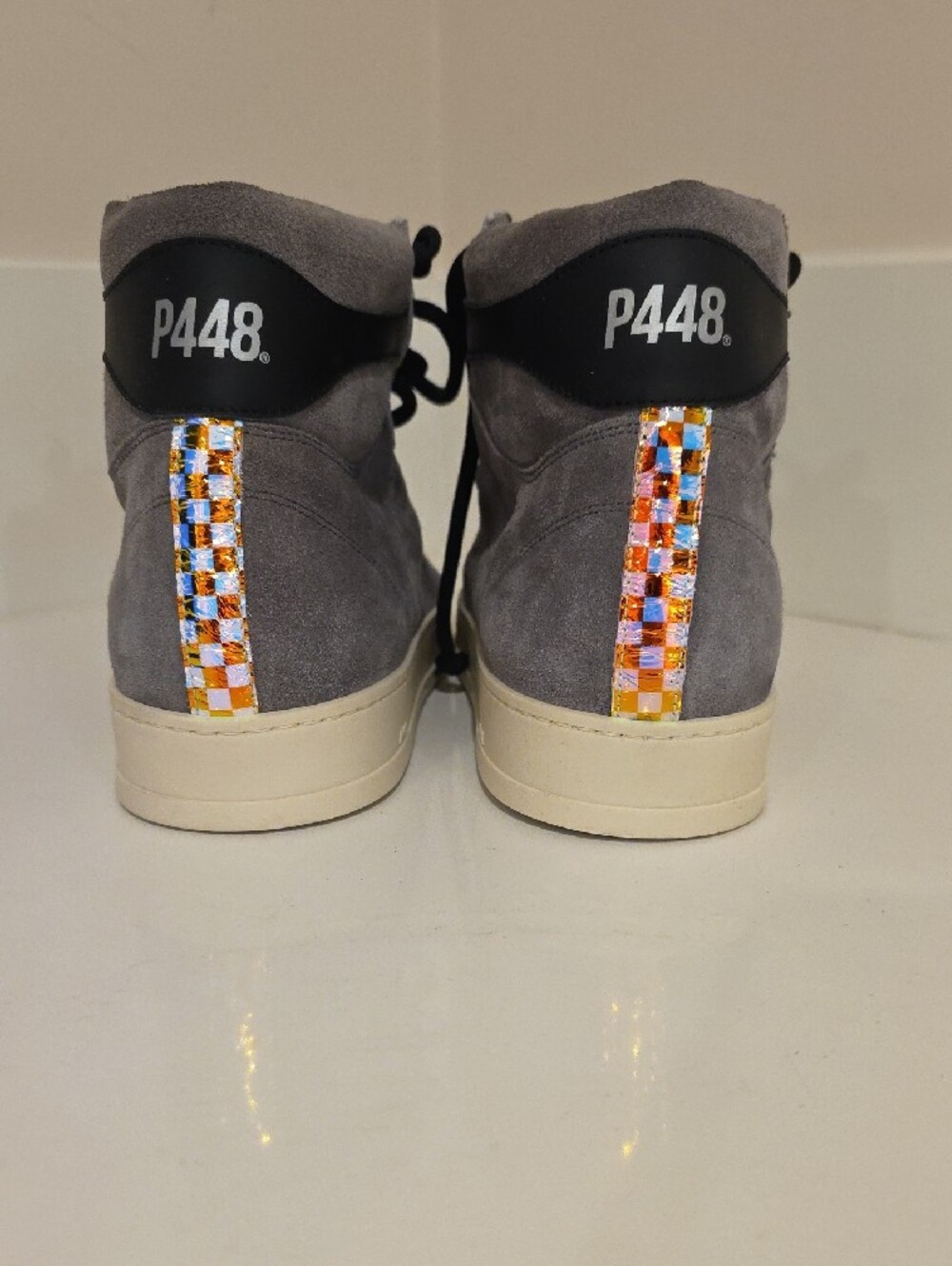 NEW RARE $325 P448 MEN'S TAYLOR CHESS HIGH TOP SUEDE SNEAKER SHOES SIZE 46 - Picture 6 of 10